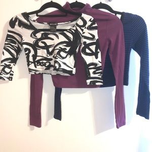 3 Wet seal long-sleeve crop tops